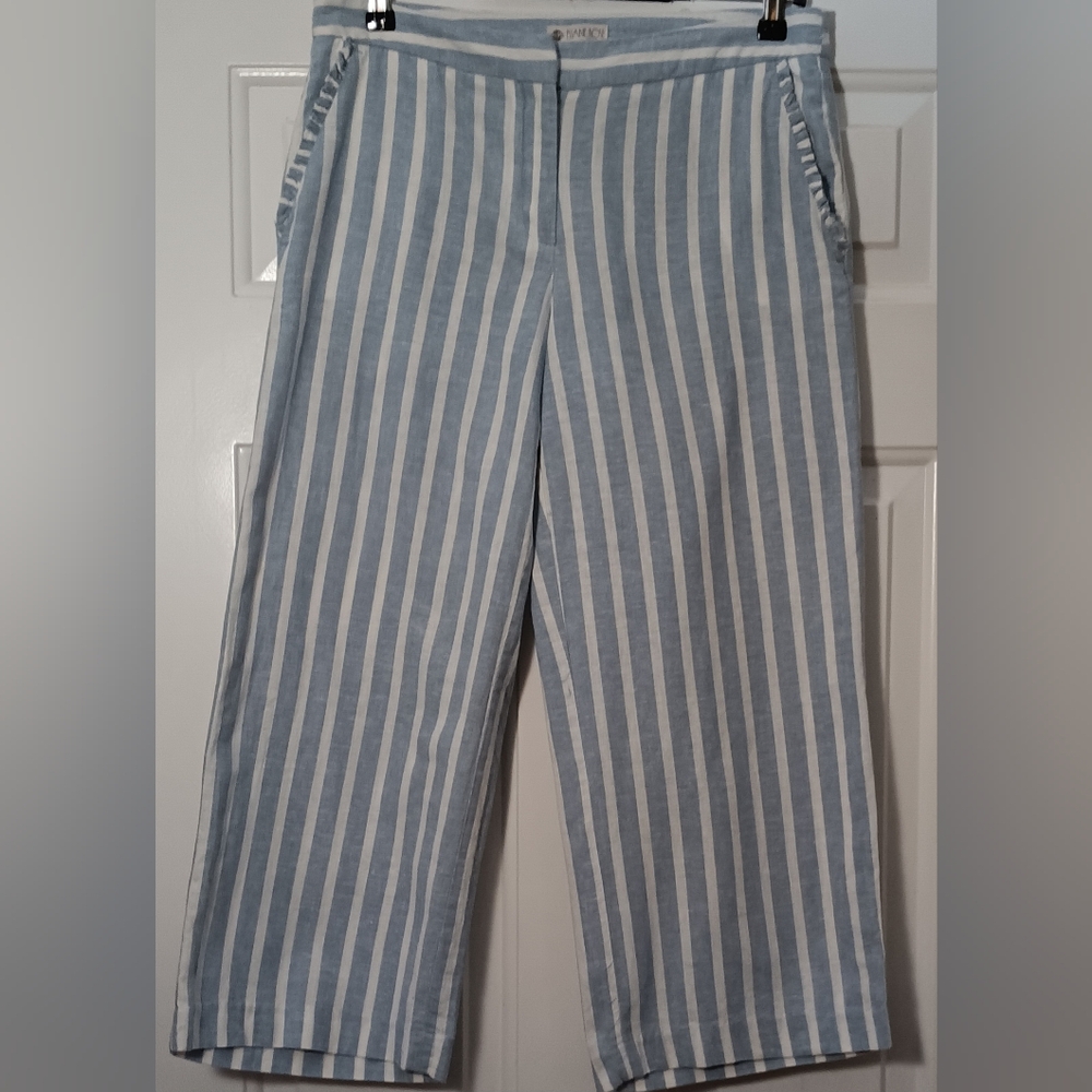 Eliane Rose linen blend striped capris size 6